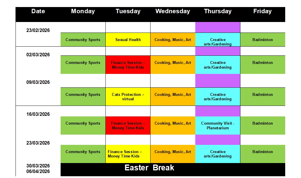 Timetable Spring 2026